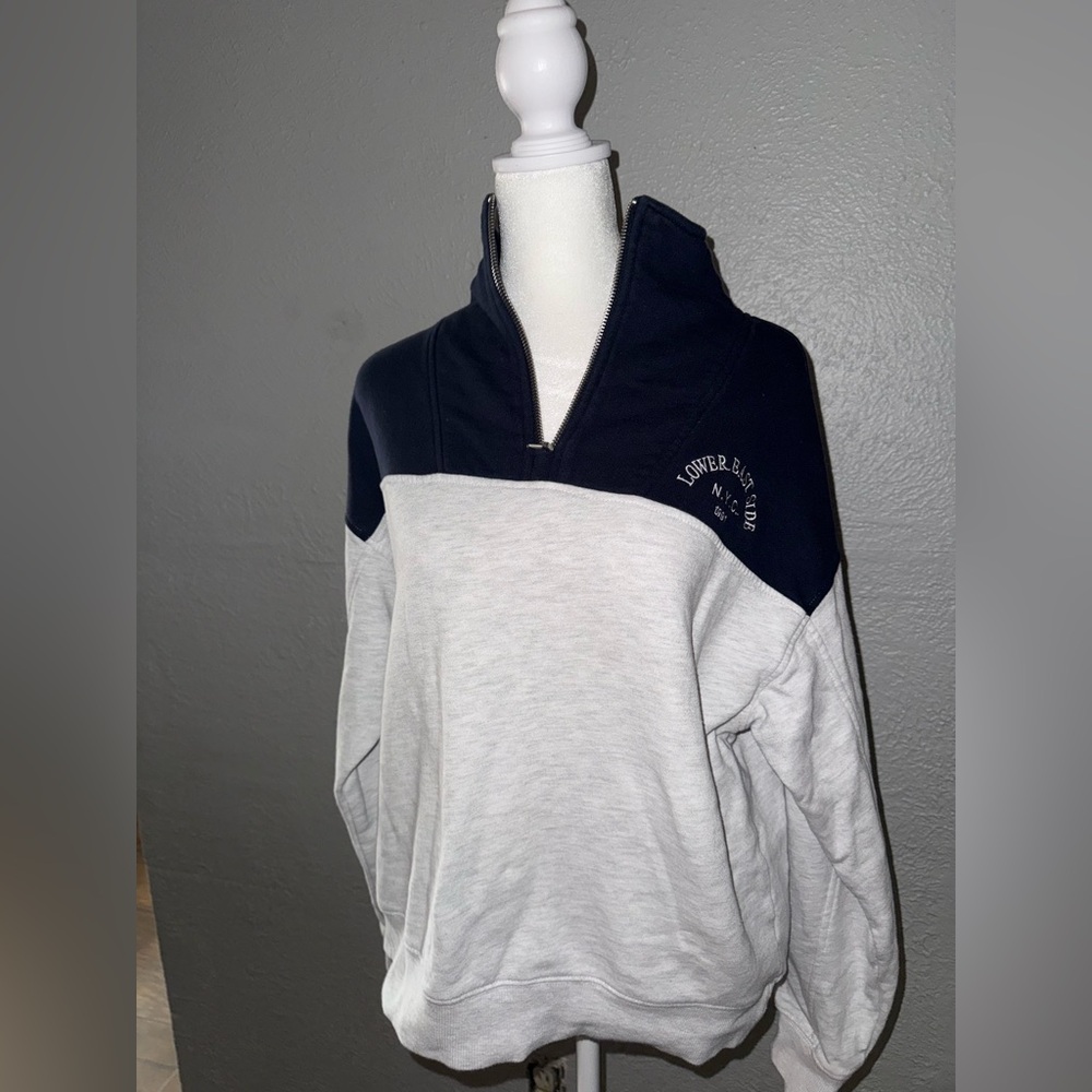 Garage Fleece‎ Half Zip Sweater XS Navy Blue NWOT